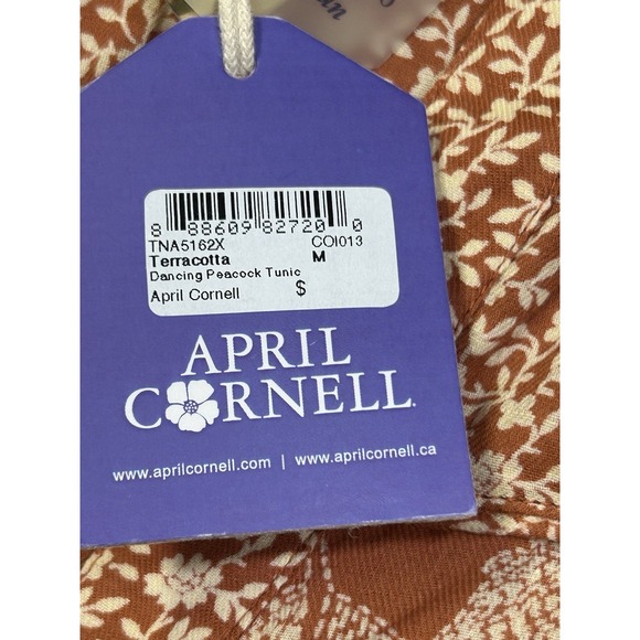 April Cornell Dancing Peacock Tunic Pockets SZ M NWT - Picture 6 of 10